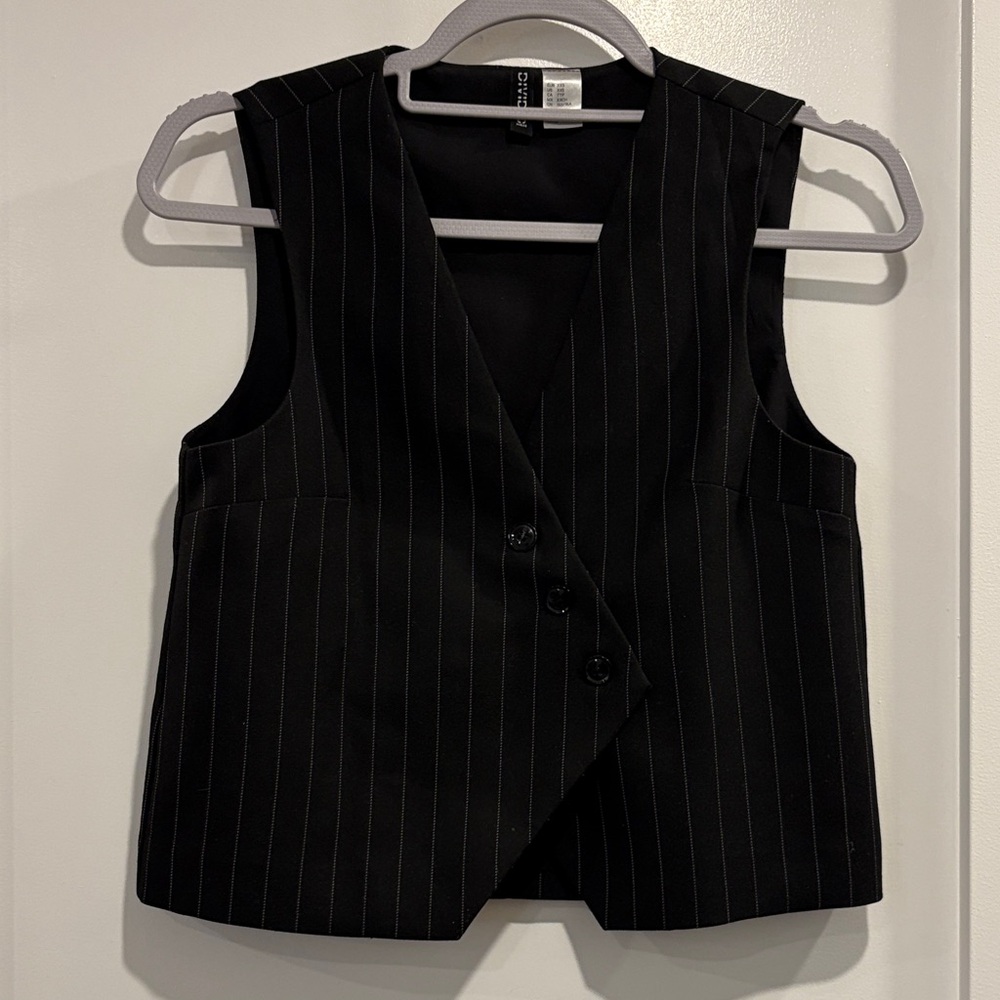 H&M Black Pinstripe Vest